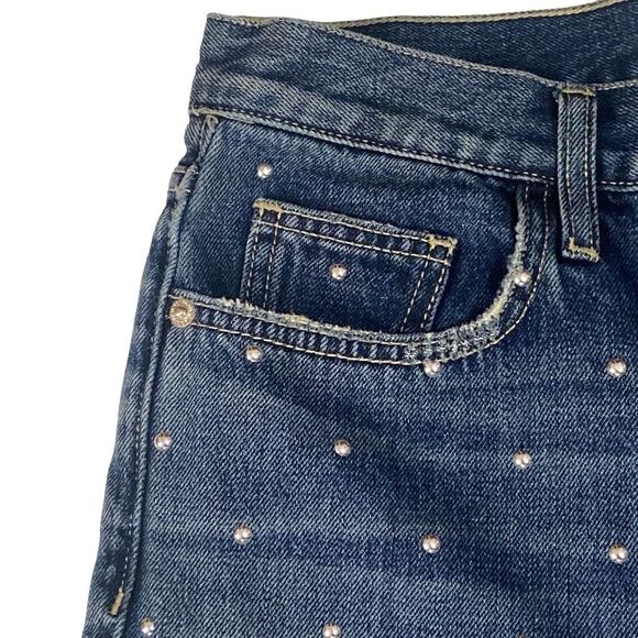 Current/Elliott Cropped Slim High Rise Studded Jeans Women’s Size 28 - Picture 6 of 12